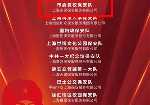 宗保公司获上海市保安服务行业协会“雷锋岗”“学雷锋标兵”“巾